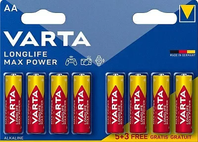 Батарея Varta Longlife Max Power Alkaline LR6 AA (8шт) блистер 04706101428