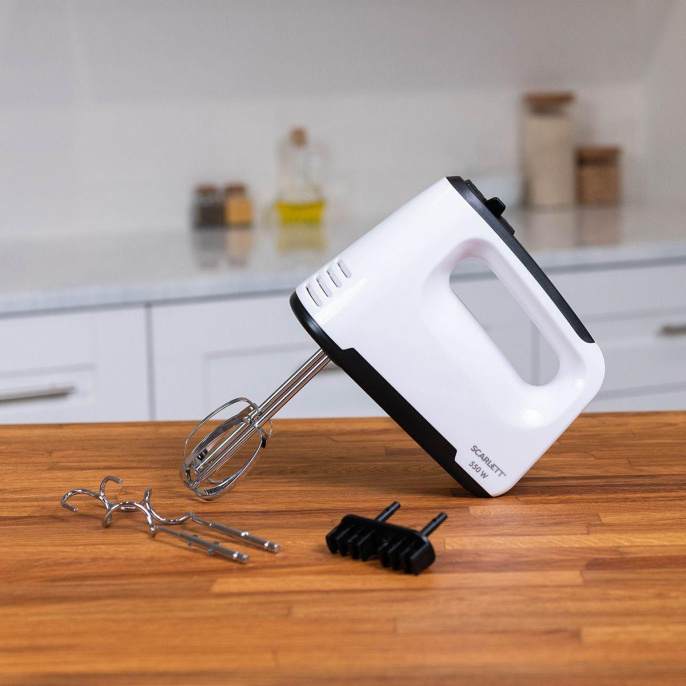 Миксер Scarlett SC-HM40S22, ручной,  белый и черный