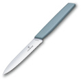 Нож кухонный Victorinox Swiss Modern, универсальный, 100мм, заточка серрейтор, стальной, голубой [6.9006.10w21]