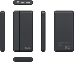 Мобильный аккумулятор Buro BP10A 10000mAh 10W 2A 2xUSB-A/USB-C черный BP10A10PBK