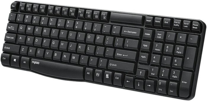 Клавиатура беспроводная RAPOO E1050, цвет - черный 19995