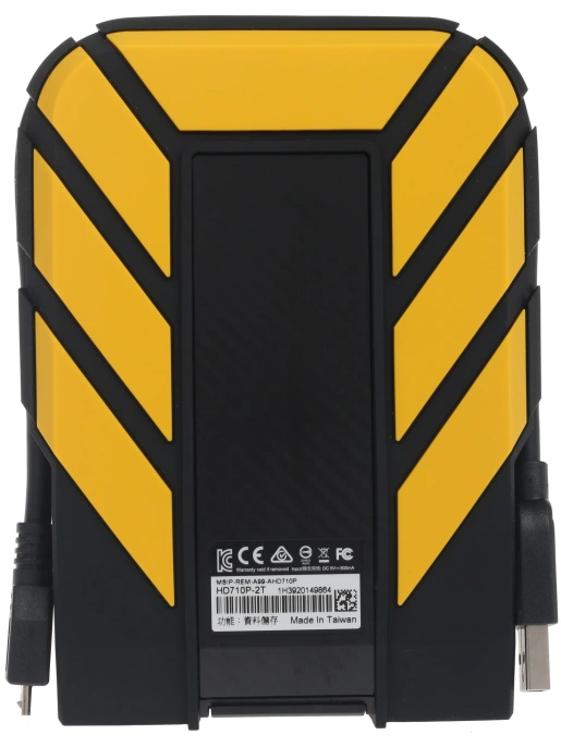 2ТБ Внешний диск HDD  A-Data DashDrive Durable HD710Pro, USB 3.0, желтый [ahd710p-2tu31-cyl]