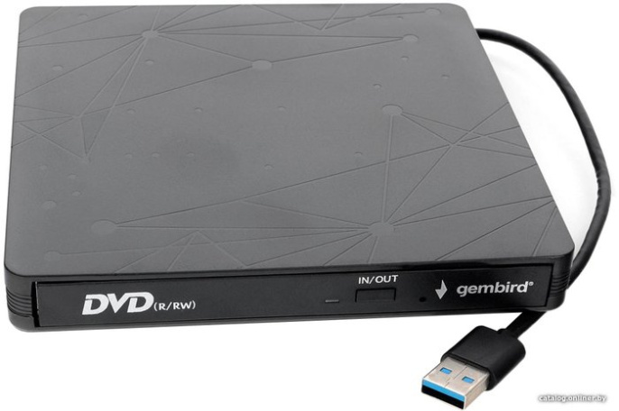 Внешний привод USB 3.0 Gembird DVD-USB-03 пластик, черный