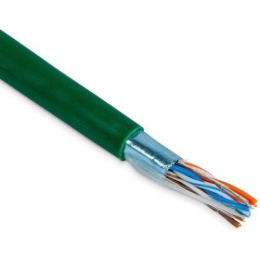 Rexant 01-0171 Кабель витая пара F/UTP, CAT 6, нг А -LSLTx, 4х2х0,575мм, 23AWG, INDOOR, SOLID, зеленый, 305м