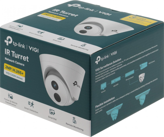 Камера видеонаблюдения IP TP-LINK Vigi C420I,  1920 х 1080,  4 мм,  белый [vigi c420i(4mm)]