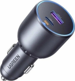 Автомобильное зарядное устройство UGREEN EC701 35023 63W 2-Port USB-C PD&USB-A w/o Cable Fast Car Charger без кабеля. Цвет: серый (35023_)