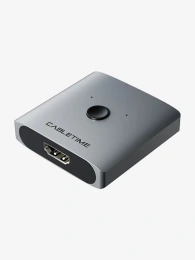 Переключатель CABLETIME CP30G (CT-HS4K-2G) HDMI 2-в-1, 4K@60 Гц, космический серый