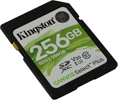 Карта Памяти 256Gb Kingston Canvas Select Plus SDXC UHS-I U3 V30 (100/85 Mb/s)