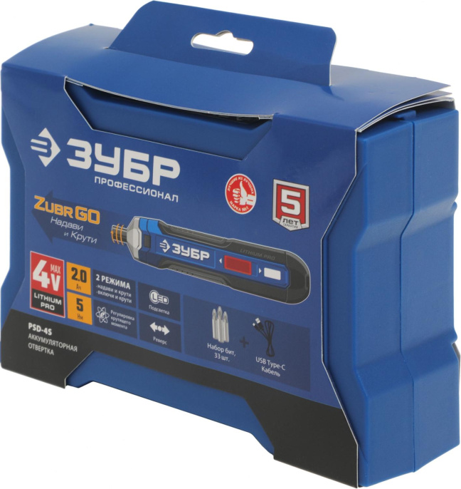 Аккумуляторная отвертка Зубр PSD-4S