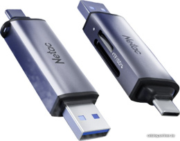 Картридер Netac WK13 NT09WK13-30GR USB3.2 SD, SDHC, SDXC, microSD, microSDHC, microSDXC, USB Type-A/USB Type-С, Серебристый