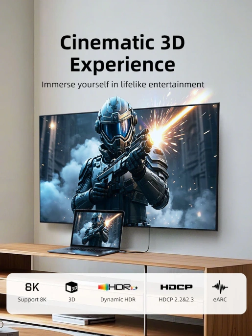 Адаптер CABLETIME CP45G (CT-CHF8K-AG) 8K Mini HDMI/HDMI «папа-мама» - алюминий + корпус из ПВХ