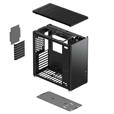 Корпус JONSBO D40 Black без БП, боковая панель из закаленного стекла, mini-ITX, micro-ATX, ATX, черн