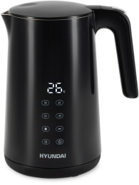 Чайник электрический Hyundai HYK-S4017 1.7л. 2200Вт черный корпус: металл