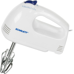 Миксер SCARLETT SC-HM40S03, ручной, белый и синий
