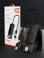 Концентратор CABLETIME CB03B (CT-HUBT3-PB) 4 порта, 5Gbps, 0.15 м, с адаптером USB-C, USB-хаб для ноутбука и ПК