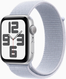 Смарт-часы Apple Watch SE 2024 A2723 44мм OLED корп.серебристый Sport Loop рем.голубой разм.брасл.:145-220мм MXET3LL/A