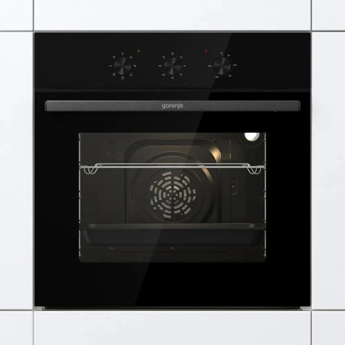 Духовой шкаф электрический Gorenje BO6725E02NBG,  77л,  дверца с 2 стеклами,  черный