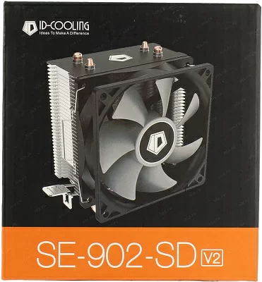 Охладитель ID-Cooling ID-CPU-SE-902-SD-V2 (3пин 115x/1200/1700/AM4 23.1дБ 2000об/мин Al+тепл.трубки)