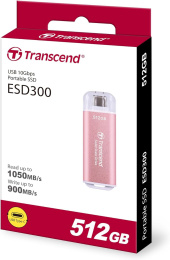 Внешний диск SSD Transcend ESD300 TS512GESD300P, 512ГБ, розовый