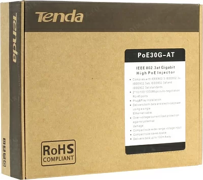 Блок питания TENDA POE30G-AT PoE injector (1UTP 1000Mbps)