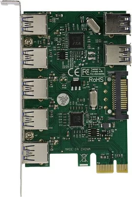 Контроллер ExeGate EXE-317 (OEM) PCI-Ex1 USB3.0 5 port-ext 2 port-int EX283717RUS