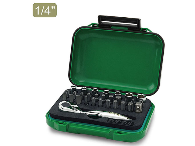 Набор головок и бит MINI 30предм. 1/4" TOPTUL GABW3001