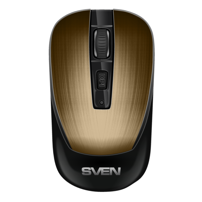 Мышь Sven RX-380W Античная Бронза (SV-020583 (беспроводная, оптическая, 1600 dpi, количество клавиш: 3, колесо прокрутки, интерфейс: USB, радиус действия мыши: 10 м, питание: 1хAA)