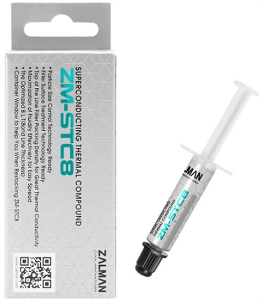 Термопаста Zalman ZM-STC8 superconducting thermal compound, thermal conductivity 8.3W/m-k, viscosity 350-480Pa.s