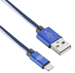 Кабель Digma Lightning (m) -  USB (m),  1.2м,  2A,  синий [light-1.2m-bl]