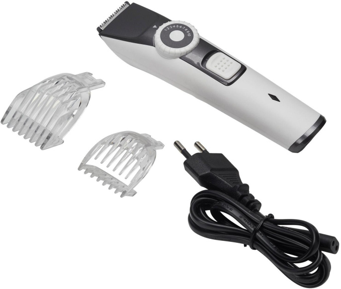 Машинка для стрижки Polaris PHC 2002RB белый насадок в компл:2шт