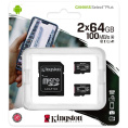 Карта памяти Kingston 64GB micro SDHC Canvas Plus 100R A1 C10 Two Pack + Single ADP/ Kingston 64GB MicroSD Canvas Select Plus 64GB micro SDHC Canvas Select Plus 100R A1 C10 Two Pack + Single ADP SDCS2/64GB-2P1A
