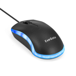 Мышь ExeGate Professional Standard M100 USB, оптическая, 1200dpi, 3D, 3 кнопки включая колесо прокрутки , длина кабеля 1,8м, черная, подсветка, RTL EX301567RUS