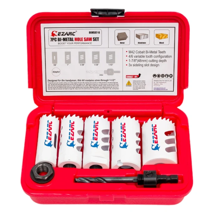 Набор кобальтовых коронок по металлу и дереву Ezarc 80BHS07