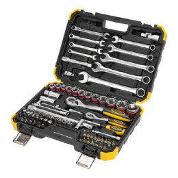 Набор инструментов KRANZ 1/2" 1/4" CRV пластиковый кейс 82 предмета KR-66-6682