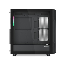 Корпус ПК без блока питания Case SAMA S40 Black, Midi-Tower, TG, 4x120mm ARGB, 2xUSB 3.0 + 1xUSB 3.1 Type-C, ATX, mATX, mITX Black S40-BKAPA4X1-GL