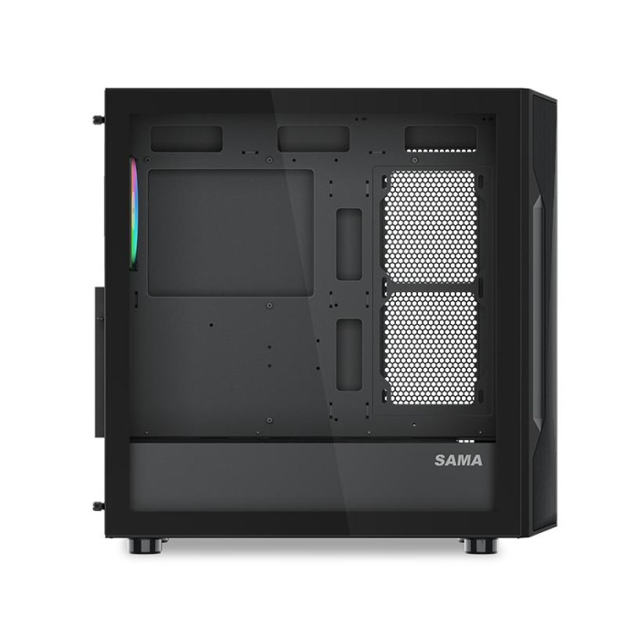 Корпус ПК без блока питания Case SAMA S40 Black, Midi-Tower, TG, 4x120mm ARGB, 2xUSB 3.0 + 1xUSB 3.1 Type-C, ATX, mATX, mITX Black S40-BKAPA4X1-GL