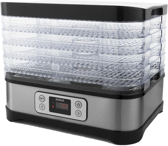 Сушилка для овощей и фруктов KITFORT КТ-1903,  черный,  5 поддонов