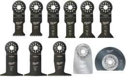 Полотно для мультитула Milwaukee Starlok 11 шт 48906090 2x35 мм врезных лезвия, 2x65 мм врезных лезвия, 1x65 мм 3C быстрое врезное лезвие, 2x28 мм многослойное врезное лезвие, 2x43 мм многослойное врезное лезвие