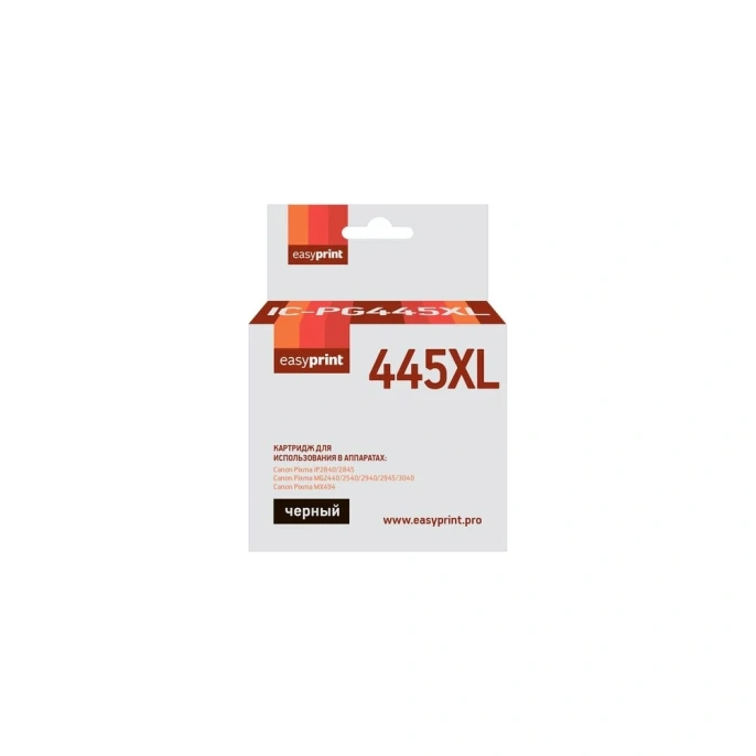 EasyPrint PG-445XL Тонер-картридж IC-PG445XL для Canon PIXMA iP2840/2845/MG2440/2540/2940/2945/MX494, черный