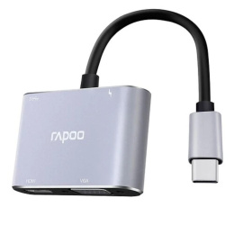 Мультифункциональный адаптер, Rapoo, XD30, 1xHDMI, 1xVGA, Grey 1 год