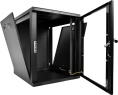 Шкаф коммутационный ЦМО ШРН-М-12.650-9005 настенный 12U 600x650мм пер.дв.стекл 120кг черный 581мм 25.1кг 180град. 610мм IP20 металл
