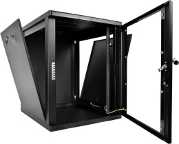 Шкаф коммутационный ЦМО ШРН-М-12.650-9005 настенный 12U 600x650мм пер.дв.стекл 120кг черный 581мм 25.1кг 180град. 610мм IP20 металл