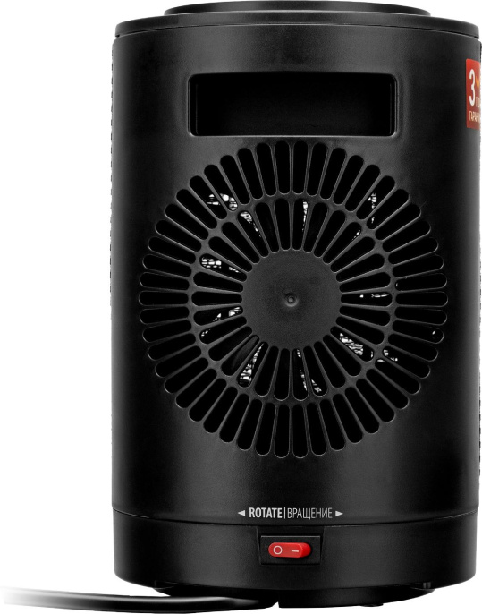 Тепловентилятор керамический DENZEL DTFC-1200S,  1200Вт,  с термостатом, 2 режима, черный