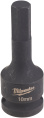 Головка ударная Milwaukee 1/2" Shockwave HEX10 4932478066 монолитная, квадрат DIN 3121 / ISO 1174-2, для заворачивания с большим крутящим моментом и посадки на гайковерты 1/2"