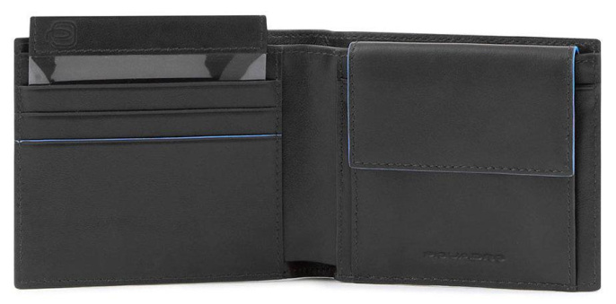 Кошелек мужской Piquadro Blue Square Revamp, кожа натуральная, черный [pu4188b2vr/n]