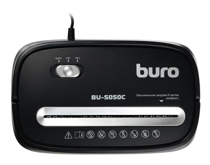 Уничтожитель бумаг Buro Home BU-S050C,  P-3,  5х35 мм, 5 лист. одновременно, 13л
