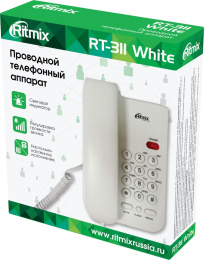Проводной телефон Ritmix RT-311, белый