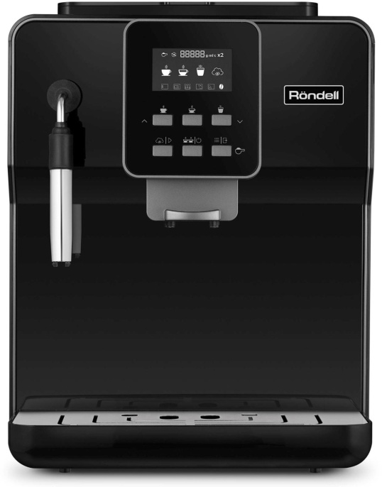 Кофемашина автоматическая Rondell RDE-1109,  19Бар,  с ручным капучинатором,  черный/серебристый
