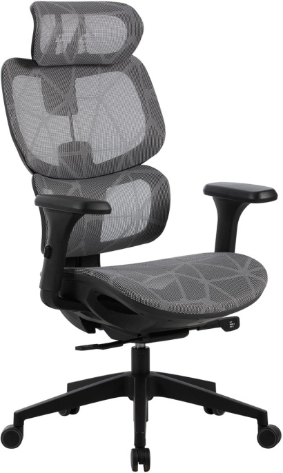 Кресло Cactus Cs-Mc555 черный/серый сетка с подголов. крестов. пластик пластик черный