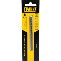 Сверло по бетону ударное (6х100/60 мм) ГРАНИТ 306100